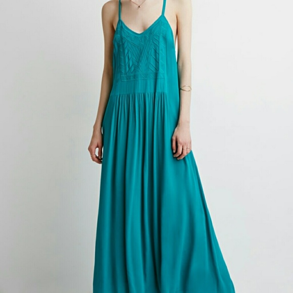 Teal t back maxi.