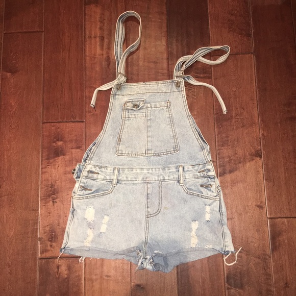 Denim Overall Shorts
