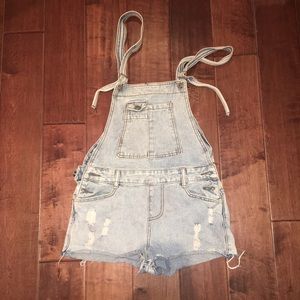 Denim Overall Shorts