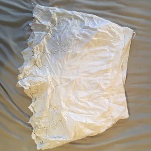 White lacey high-waisted shorts