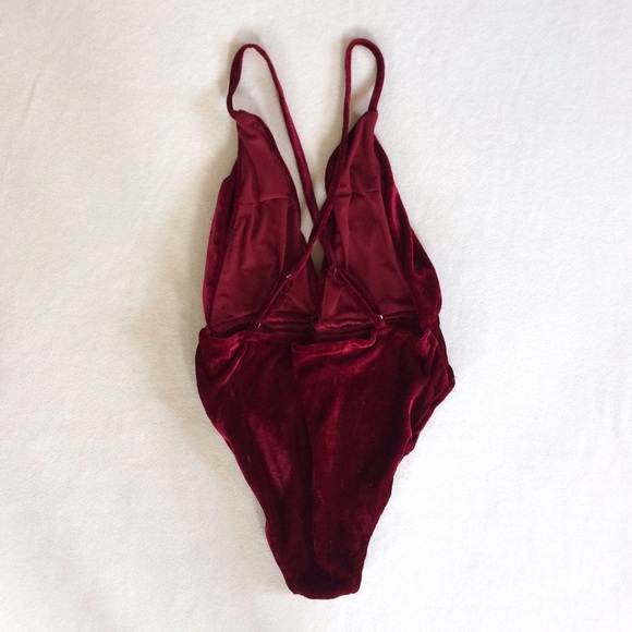 Velvet Burgandy Bodysuit - Picture 4 of 4