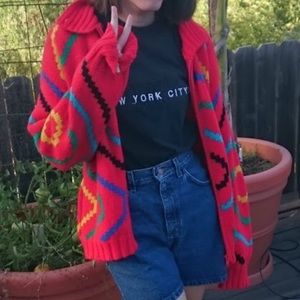 Vintage Peter G's Zip-up Wool Cardigan