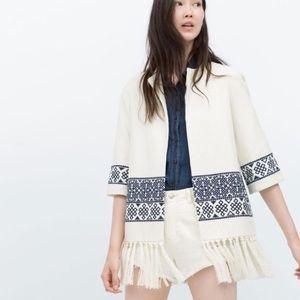 Never Worn Embroidery Jacket w/ Fringe