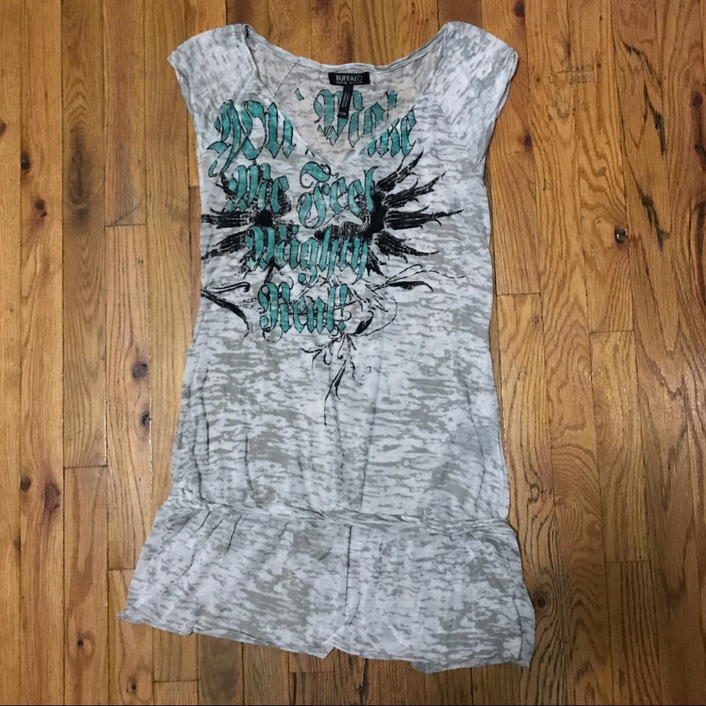 NWOT Buffalo Burnwash Graphic Mini Dress/Long Top