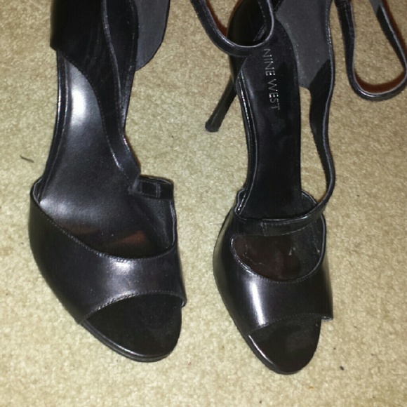 Black open toe heels