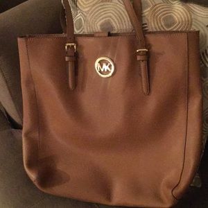 Brown leather MK bag