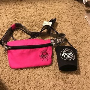 Pink Fannie pack with cup holder