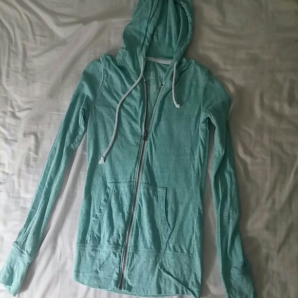 Aqua blue zipper up hoodie small