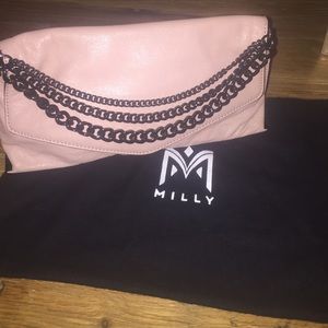Milly Blush Pink Chain Clutch