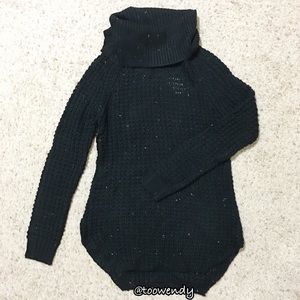 Rue21 Black Waffle Turtleneck Tunic Sweater