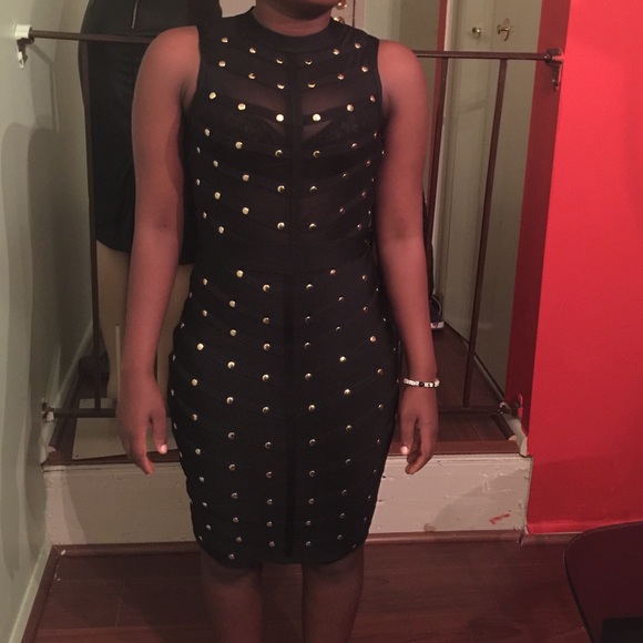 Black studded bandage dress - Picture 2 of 4