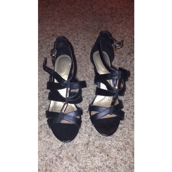 Strappy black heels 7 1/2