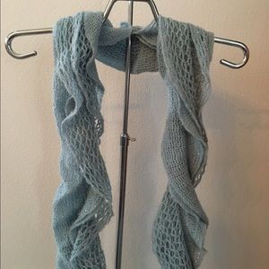 Blue sparkle ruffled scarf