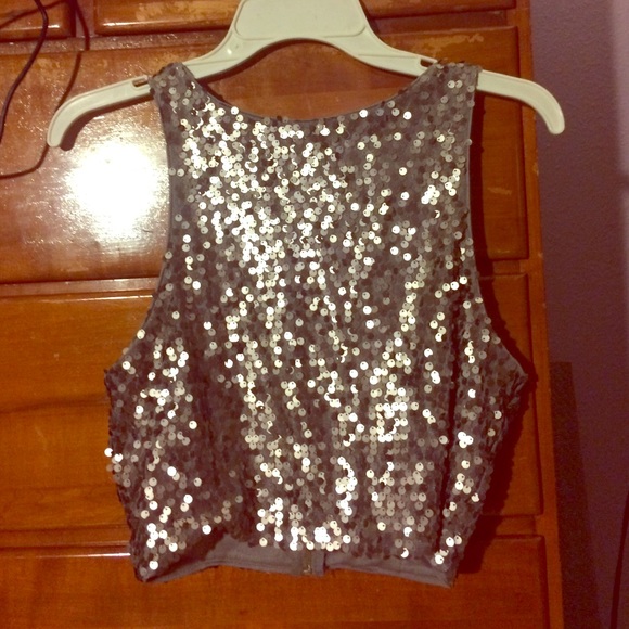 Sequin Embellished Cropped Tank