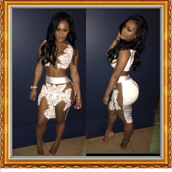 Custom Made Gorgeous White 2 piece Set