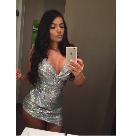 Custom Made Silver Sequin Mini Dress