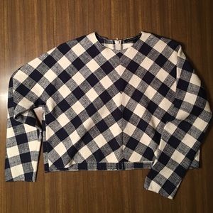 SALE Zara Woman Buffalo Plaid Dolman Sleeve Blouse