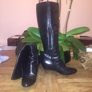 Lanvin FABULOUS knee high black boots! S.71/2