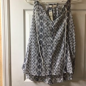 White and blue tank top from loft size SP