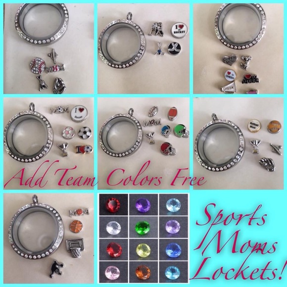 Floating Locket with your choice of 5 charms shown