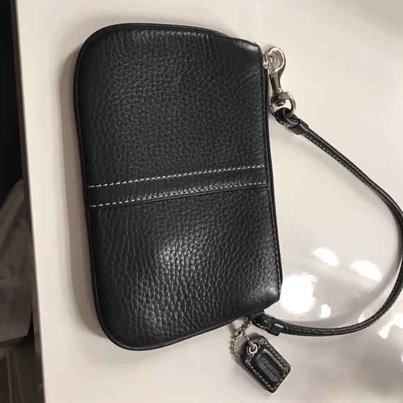 Black Coach Leather Wristlet - Picture 3 of 3
