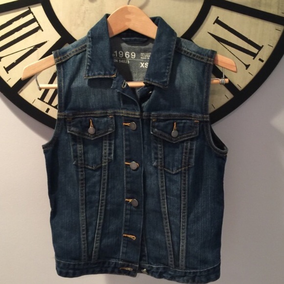 Dark denim vest
