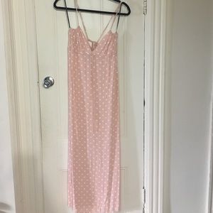 Maxi Pink Polka Dot Dress