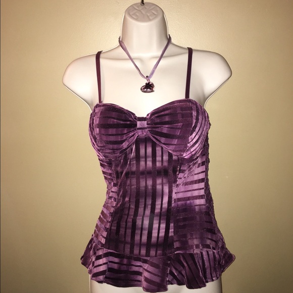 NWOT- Purple Bustier. Necklace NOT FOR SALE!