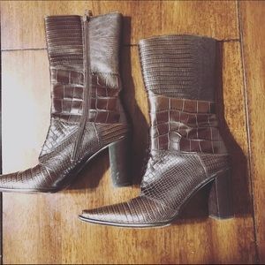 Via Spiga Snakeskin leather boots Size 8 1/2