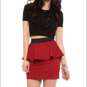 Gypsy Warrior Lola Peplum Red Mini Skirt
