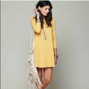 Free people mustard beatnik tunic
