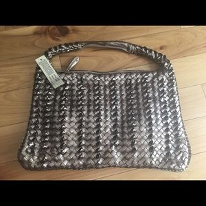 Weaved pewter purse