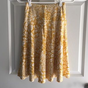 Mustard yellow and white floral skirt