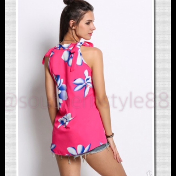 Rose Red Floral Print Blouse BNWT XL - Picture 4 of 4