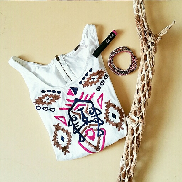 Poof Embroidered Aztec Tank