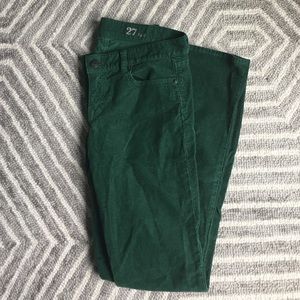 J Crew Matchstick Cord in forest green