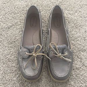 Sperry top sider silver metallic flats sz. 9