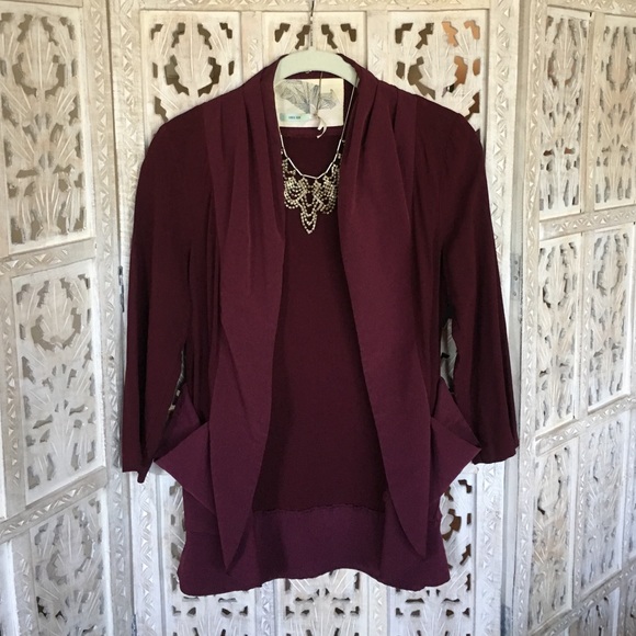 Wine Colored Kimchi Blue Soft Blazer from UO