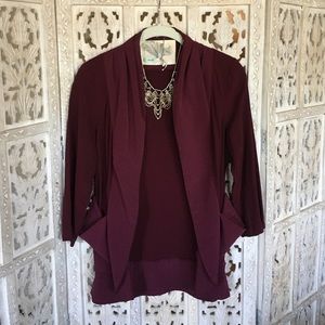Wine Colored Kimchi Blue Soft Blazer from UO