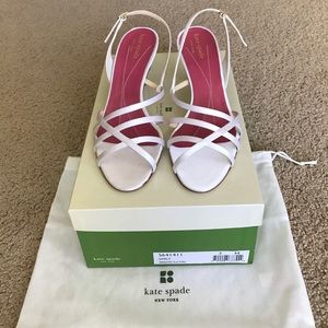 kate spade Size 7 "Emily" white satin 1.5" heels
