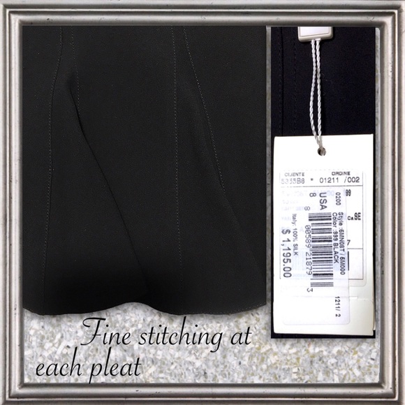 ARMANI couture Black 100% Italian Silk Godet skirt - Picture 3 of 5