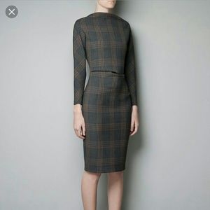 *SOLD* Zara Checked Plaid Fitted Dress