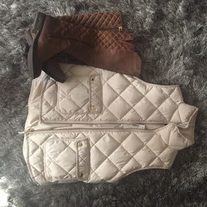 Jcrew off white quilted vest