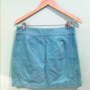 Vineyard Vines teal corduroy mini skirt.