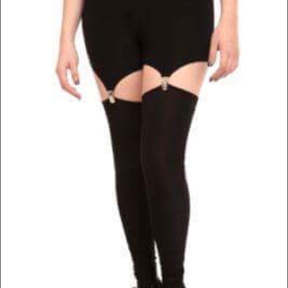 Black Garter Leggings