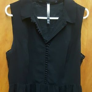 Black, Button Front Dress