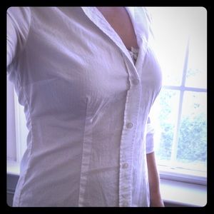 Victoria's Secret fitted poplin button down shirt
