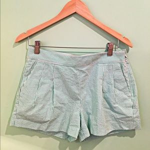 Teal and white seersucker J.CREW shorts!