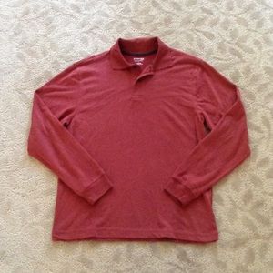 St John's Bay men's sz S brgndy long sleeve polo