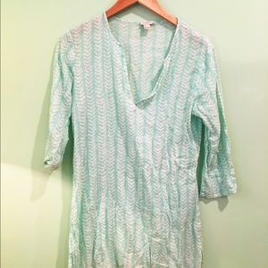 J.CREW teal and white tunic!